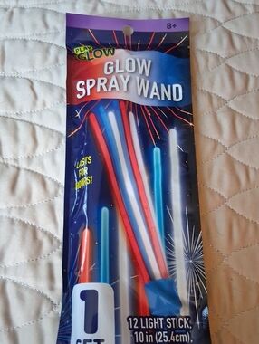 Play Glow Spray Wand Party Light Sticks - Red, Blue, White (12 Pack)